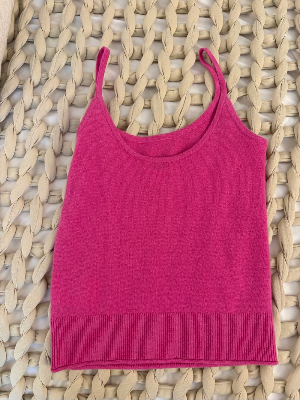 Club Monaco Cashmere Vibrant Pink Knit Cami Tank - Picture 3 of 4